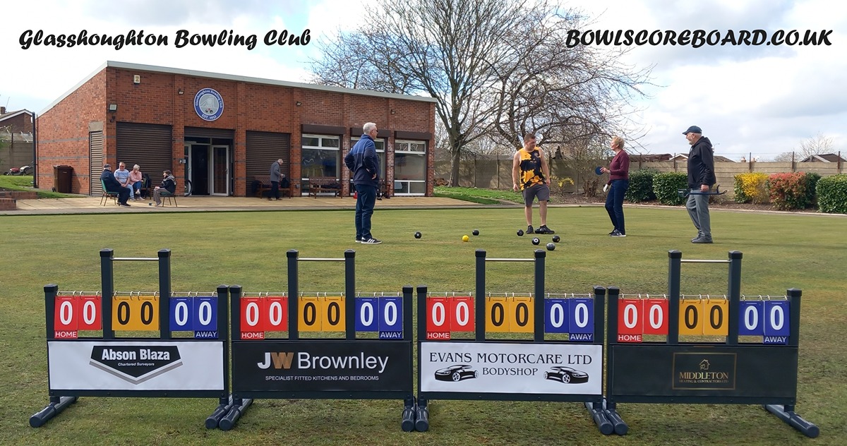 bowls scoreboard at Glasshoughton CG BC