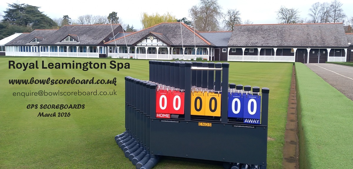 bowls scoreboard at Royal Leamington Spa